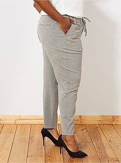 Pantalon imprimé pied de poule - Kiabi