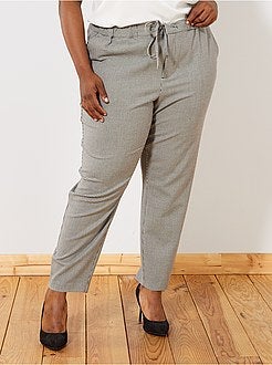 Pantalon imprimé pied de poule - Kiabi