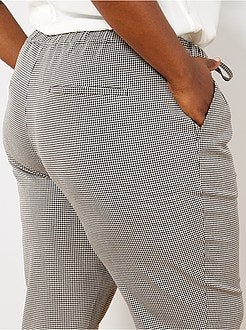 Pantalon imprimé pied de poule - Kiabi