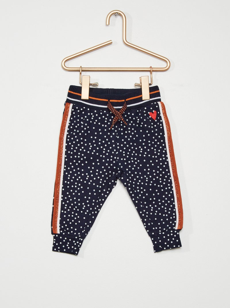 Pantalon imprimé 'pois' bleu marine - Kiabi