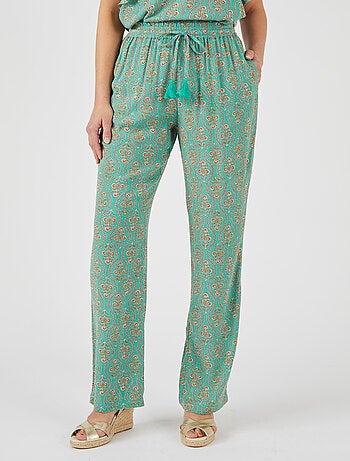 Pantalon imprimé pure viscose - damart