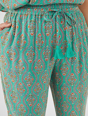 Pantalon imprimé pure viscose - damart