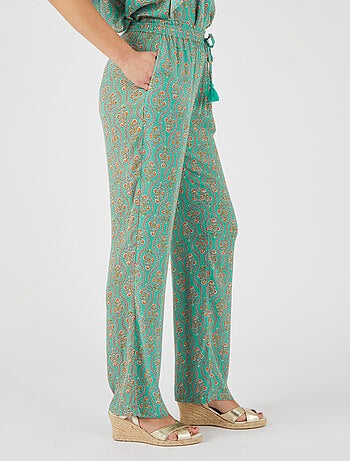 Pantalon imprimé pure viscose - damart
