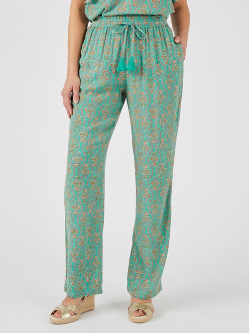 Pantalon imprimé pure viscose - Damart - Kiabi