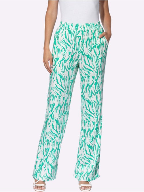 Pantalon imprimé pure viscose - Taille standard - helline - Kiabi