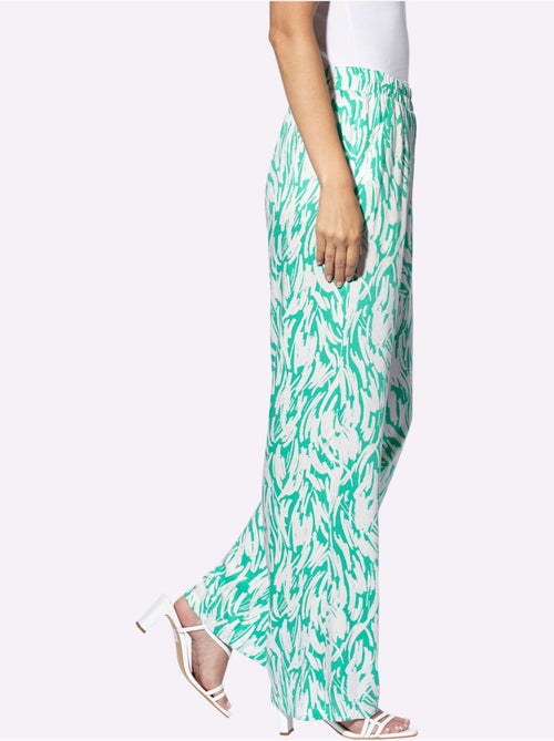 Pantalon imprimé pure viscose - Taille standard - helline - Kiabi