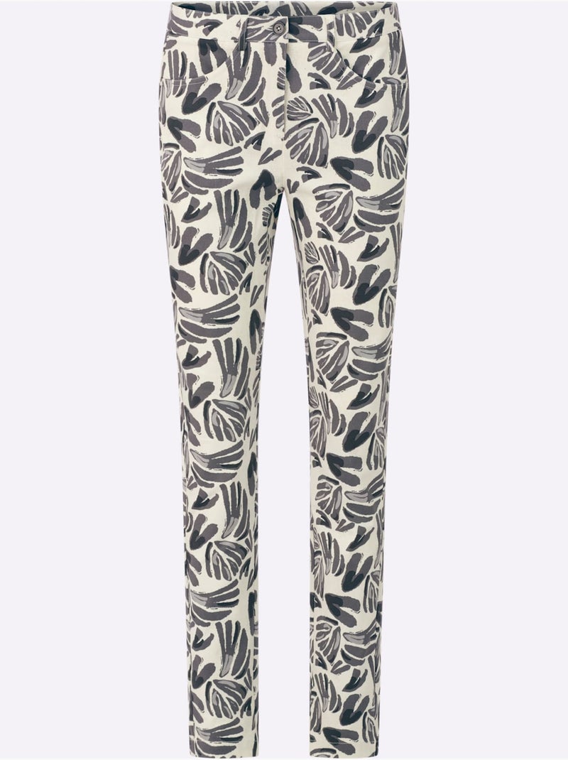 Pantalon Imprimé Qualité Coton - Taille Standard - Witt Blanc Gris - Kiabi