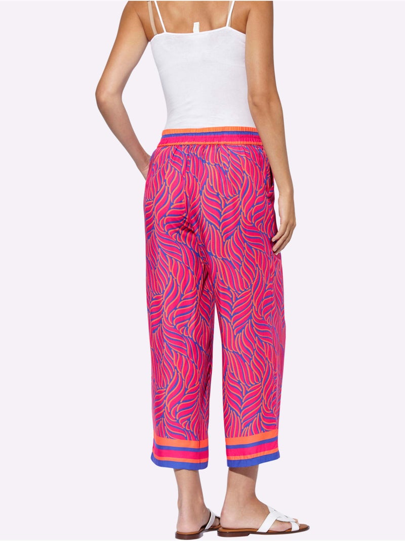 Pantalon Imprimé Qualité Tissée - Taille Standard - Helline Bleu Rose - Kiabi