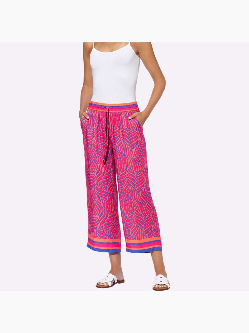 Pantalon Imprimé Qualité Tissée - Taille Standard - Helline Bleu Rose - Kiabi