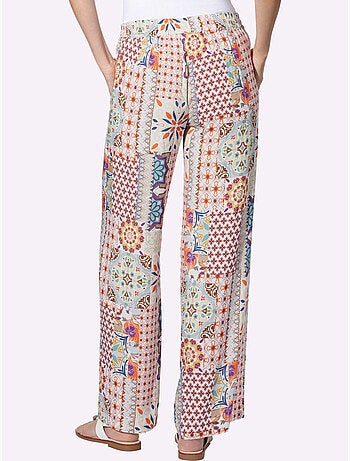 Pantalon imprimé qualité tissée - taille standard - helline