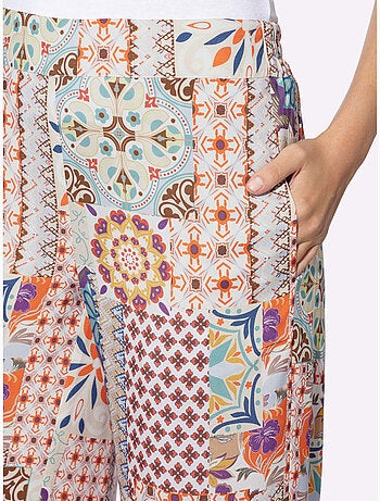 Pantalon imprimé qualité tissée - taille standard - helline