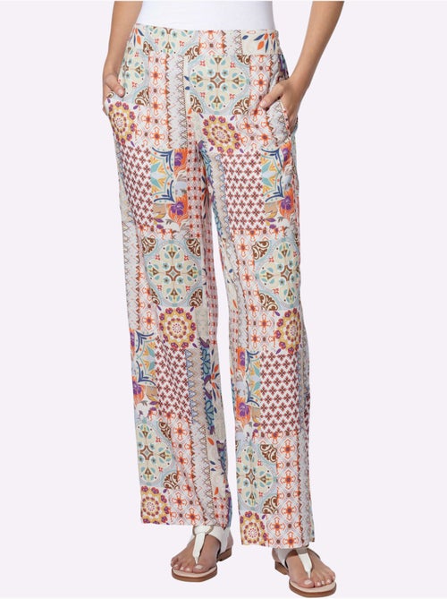 Pantalon imprimé qualité tissée - taille standard - helline - Kiabi Pantalon imprimé qualité tissée - taille standard - helline - Kiabi