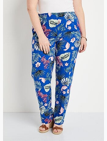 Pantalon imprimé taille élastiquée - Afibel