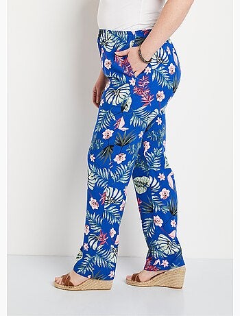 Pantalon imprimé taille élastiquée - Afibel