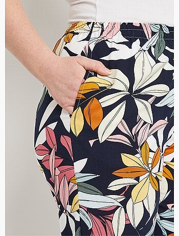 Pantalon imprimé taille élastiquée - Afibel