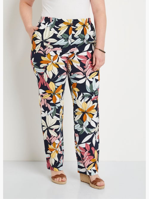Pantalon imprimé taille élastiquée - Afibel - Kiabi