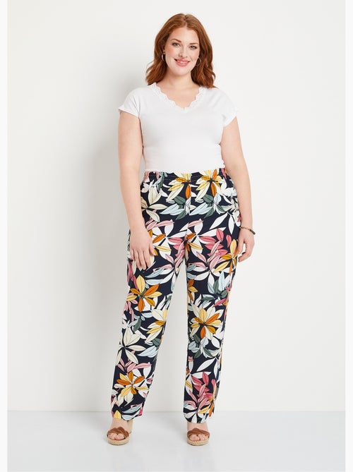 Pantalon imprimé taille élastiquée - Afibel - Kiabi