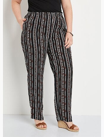 Pantalon imprimé taille élastiquée - Afibel