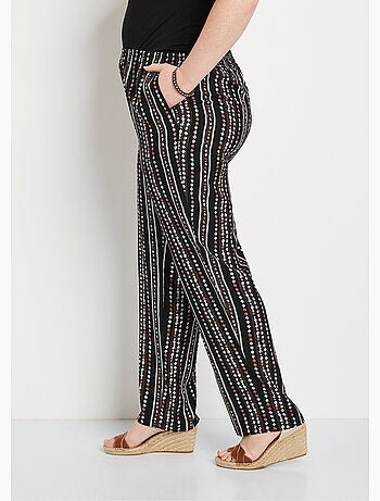 Pantalon imprimé taille élastiquée - Afibel