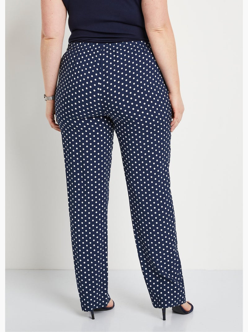 Pantalon imprimé taille élastiquée - Afibel Noir - Kiabi
