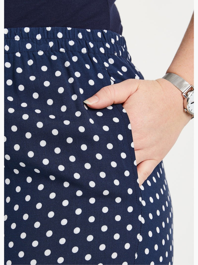 Pantalon imprimé taille élastiquée - Afibel Noir - Kiabi