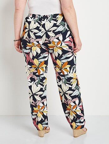 Pantalon imprimé taille élastiquée