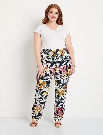 Pantalon imprimé taille élastiquée