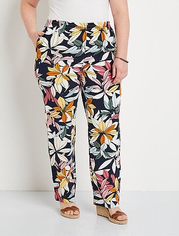 Pantalon imprimé taille élastiquée