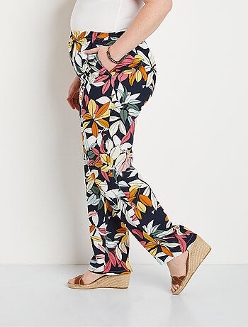 Pantalon imprimé taille élastiquée