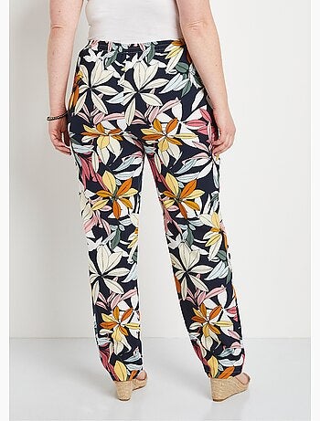 Pantalon imprimé taille élastiquée