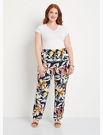 Pantalon imprimé taille élastiquée