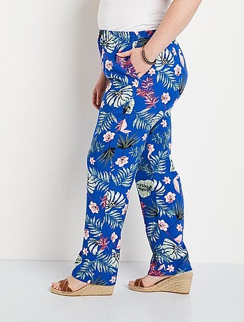 Pantalon imprimé taille élastiquée