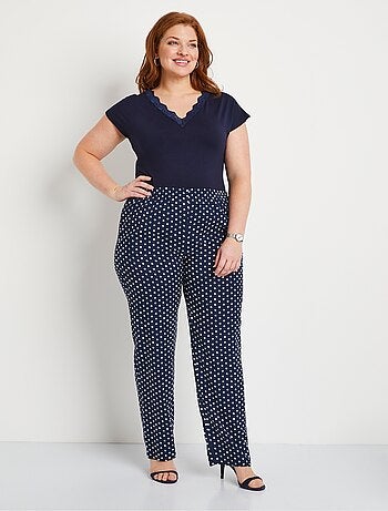 Pantalon imprimé taille élastiquée