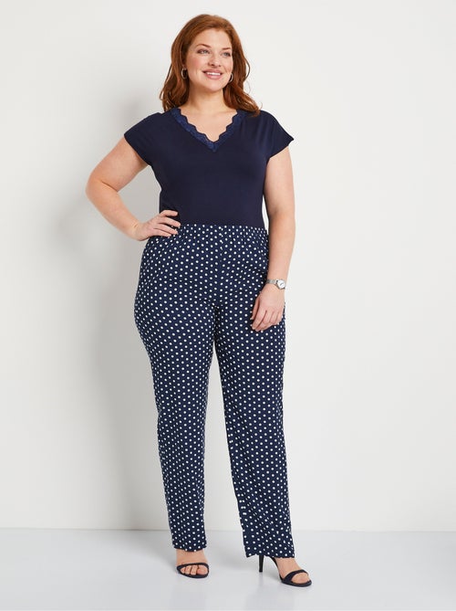 Pantalon imprimé taille élastiquée - Kiabi