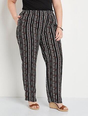 Pantalon imprimé taille élastiquée