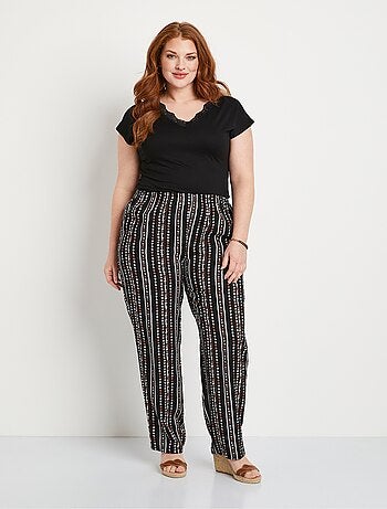 Pantalon imprimé taille élastiquée