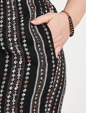 Pantalon imprimé taille élastiquée
