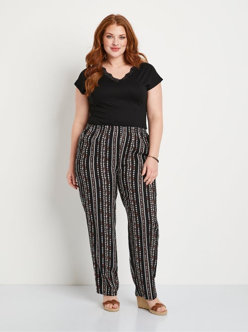 Pantalon imprimé taille élastiquée - Kiabi