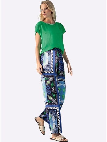 Pantalon Imprimé Tricot Affinant - Taille Standard - Helline