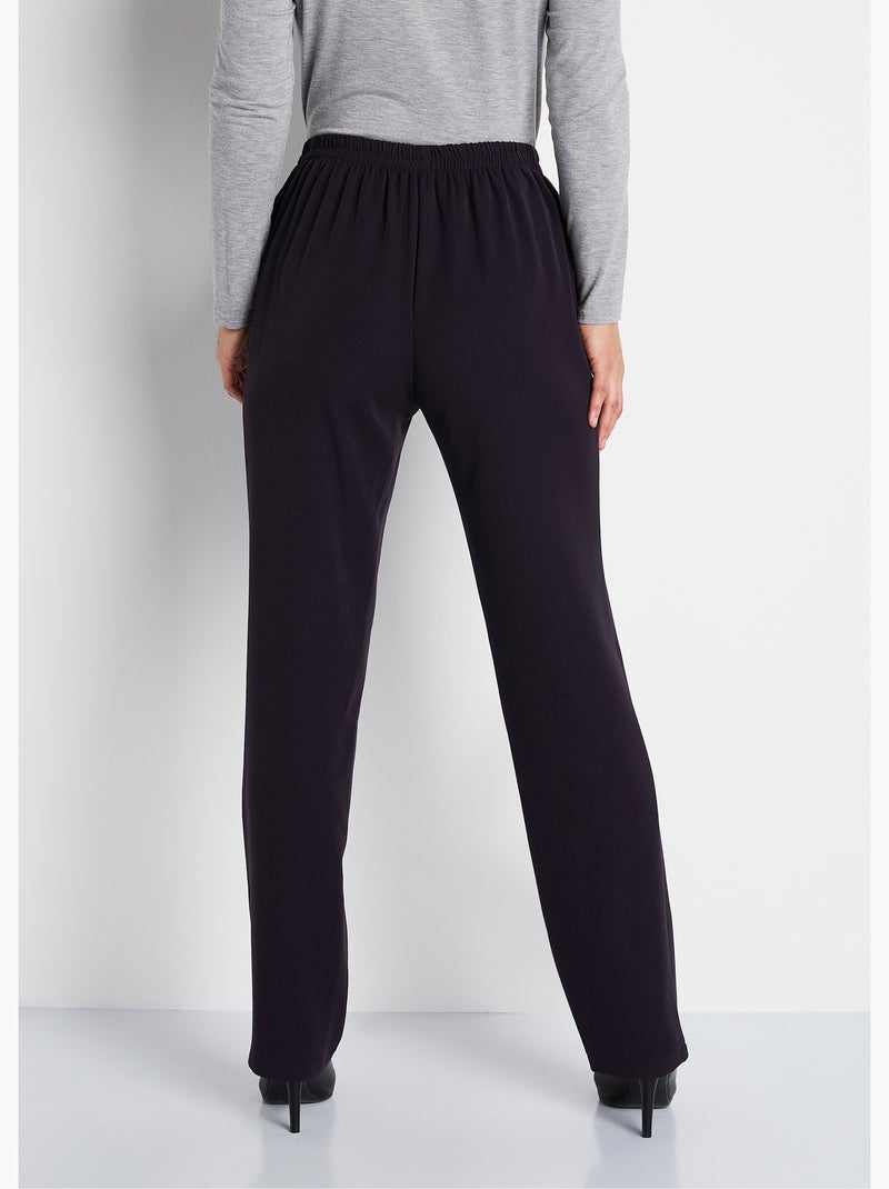 Pantalon infroissable taille semi élastiquée - Afibel Prune - Kiabi