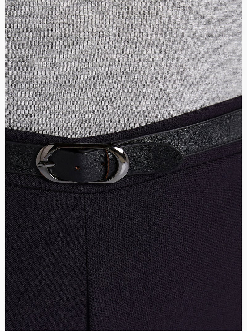 Pantalon infroissable taille semi élastiquée - Afibel Prune - Kiabi