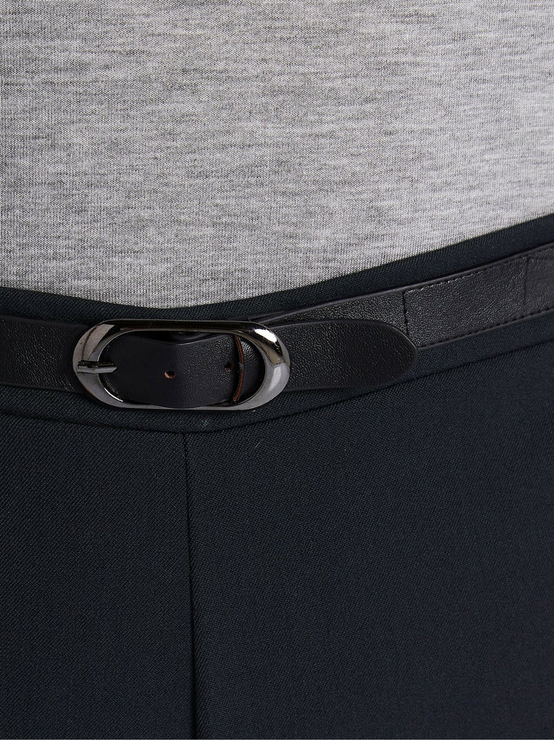 Pantalon infroissable taille semi élastiquée Bleu marine - Kiabi