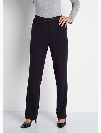 Pantalon infroissable taille semi élastiquée