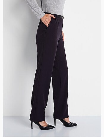 Pantalon infroissable taille semi élastiquée