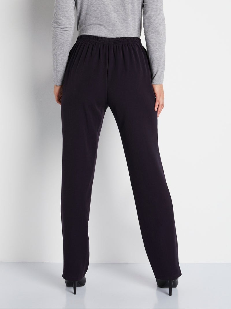 Pantalon infroissable taille semi élastiquée Violet - Kiabi