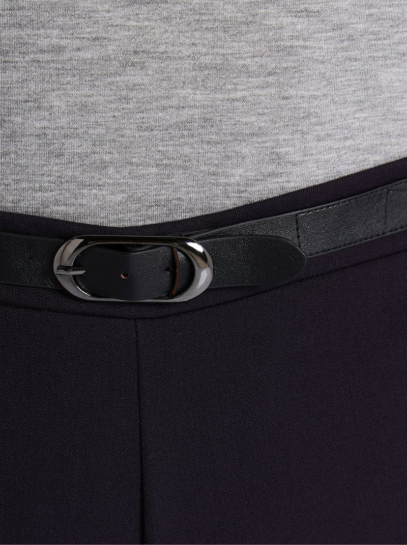 Pantalon infroissable taille semi élastiquée Violet - Kiabi