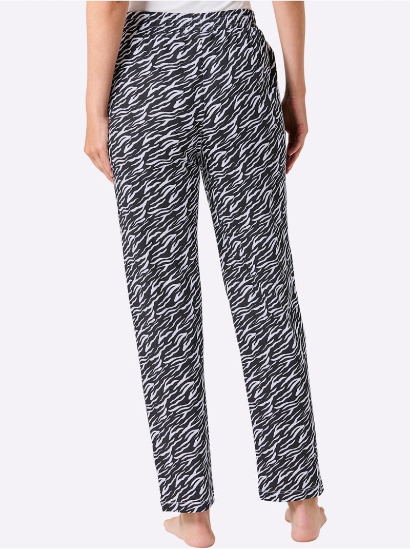 Pantalon Interlock - Taille Standard - Witt Noir Blanc - Kiabi