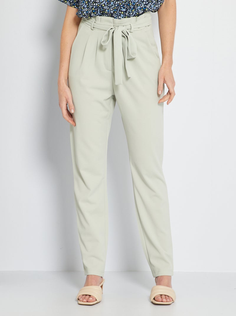 Pantalon 'Jacqueline de Yong' fluide vert d'eau - Kiabi