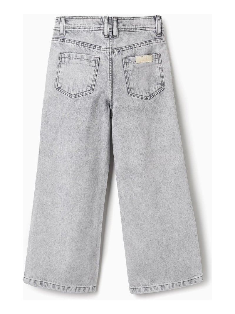 Pantalon jambe large, 100% coton DAISY Gris - Kiabi