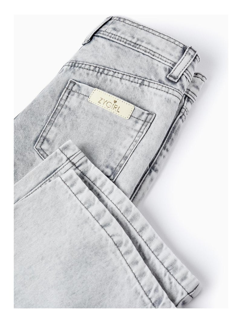 Pantalon jambe large, 100% coton DAISY Gris - Kiabi